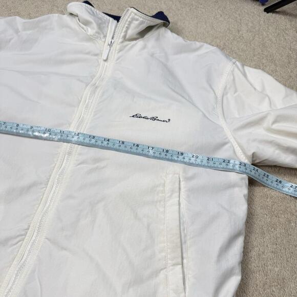 Vintage Eddie Bauer White/Navy Nylon Fleece Lined Jacket Women’s Medium 1990s - Picture 6 of 7